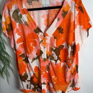 Joie Colorful Linen-Blend Top